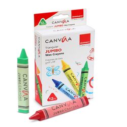 CANVAA Triangular JUMBO Wax Crayons 12pc